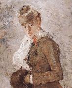 Berthe Morisot The woman wearing the shawl Sweden oil painting artist